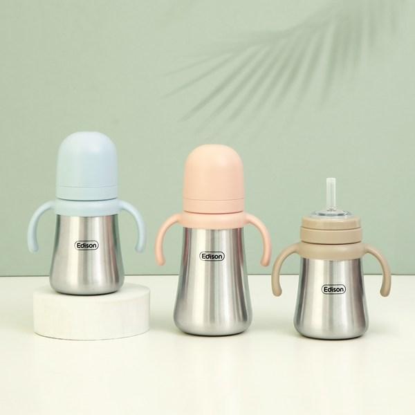 Соломенная чашка Edison из нержавеющей стали для теплого и холодного холода, 300 мл, розовая, 1 шт.