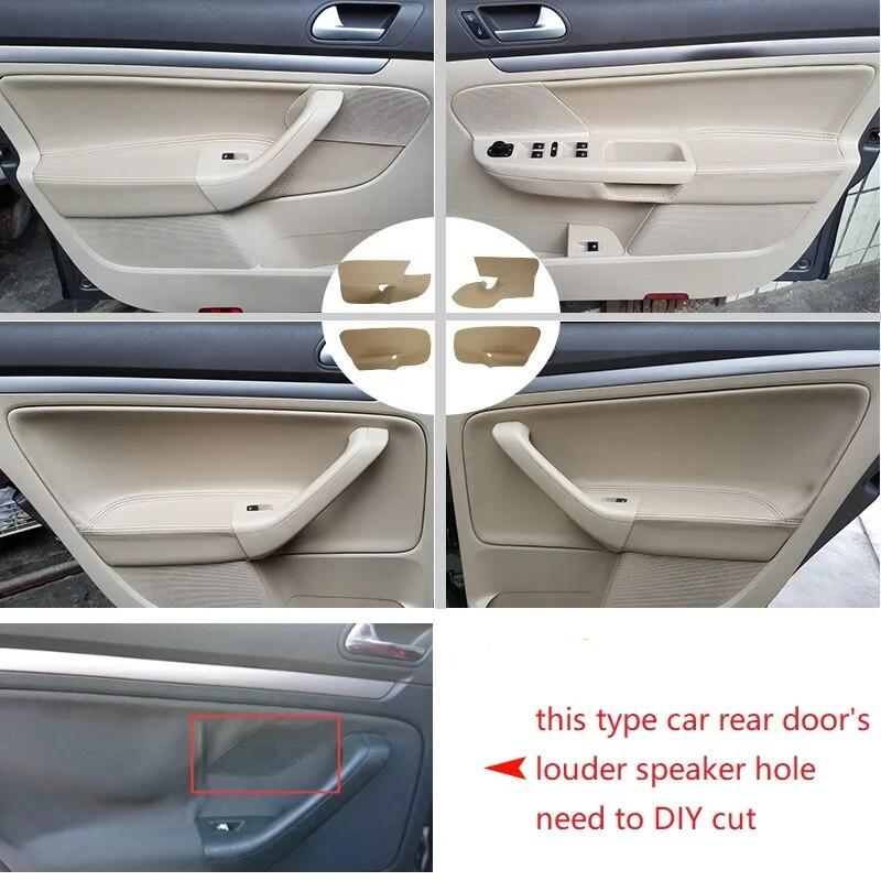 Чехол на дверной подлокотник из микрофибры с правым рулем для VW Golf 5 Jetta 2005-2008 2009, крышка автомобильной дверной панели, наклейка, отделка