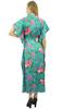 Women's Long Satin Floral Blue Maxi Drawstring Kaftan Bridesmaid Gift -