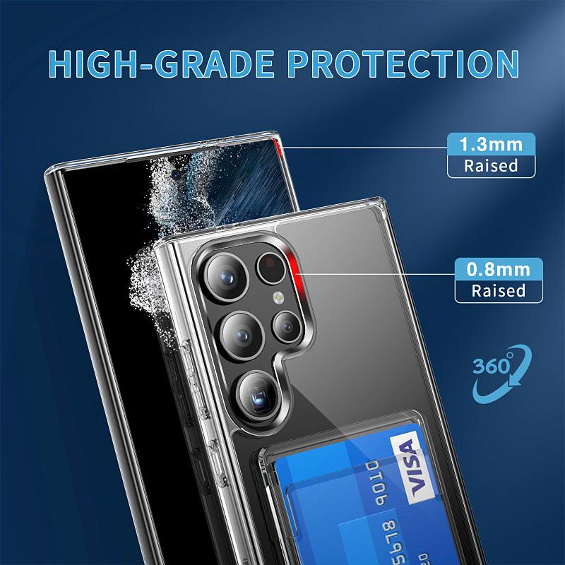 Подходит для Samsung S24 Ultra Прозрачный чехол для мобильного телефона TpuS25 Акриловый S22 Карта S23 Защитный чехол NOTE20