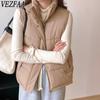 Women's Fashion Casual Fall Winter Solid Color Print Sleeveless Jackets & Coats Down Coats