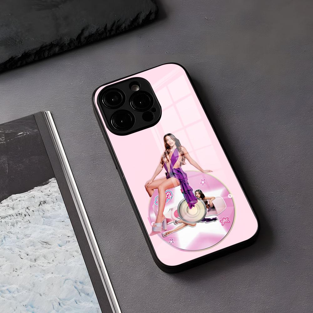 Чехол для телефона E-Emilia M-Mernes Singer для IPhone 17 Air 16 E Pro Max 15 14 13 Mini 12 Pro 11 Max Plus Черная стеклянная крышка