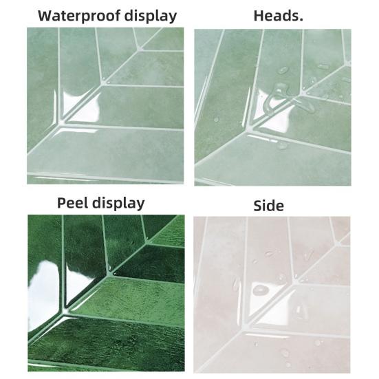 10 шт. настенных наклеек с темно-зеленым узором в виде листьев, легко наклеиваемые противоскользящие настенные наклейки для гостиной, спальни, кухни, декора