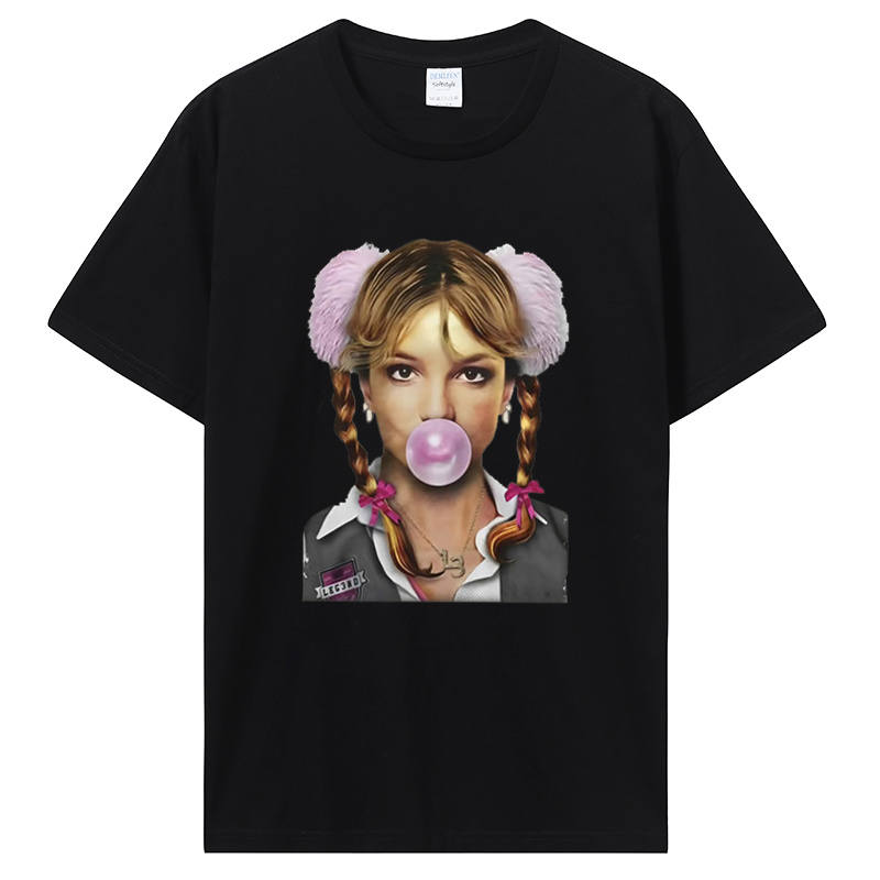 Singer Britney Spears Bubblegum Graphic T-Shirt Men Women High Quality Vintage T shirt T-shirt Tops Streetwear