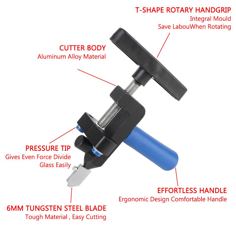 Аксессуары для инструмента для резки зеркал 2-в-1 Плиткорез Профессиональный инструмент для резки стеклянной плитки Нож для резки плитки Колесо