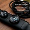 Camping, Camping, Seven In One Multi-Functional Portable Survival Whistle With Led Light, Thermometer, Compass, Magnifying Glass