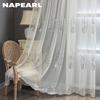 1 шт. NAPEARL европейские прозрачные роскошные вышитые жемчугом шторы ручной работы для гостиной спальни домашнего декора