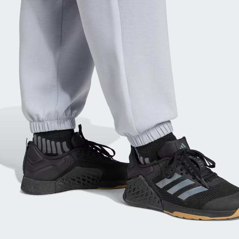 adidas Однотонные свободные зауженные трикотажные спортивные брюки на шнуровке женские плавки Halo-Silver JP2643