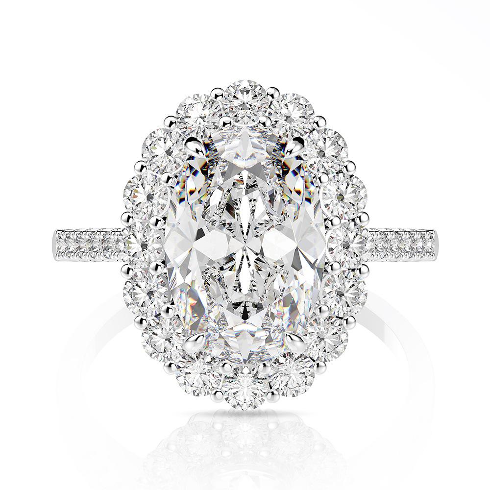 Gica Gema High Carbon Diamond Rings 925 Sterling Silver 8*12mm 3colors Oval Gemstone Unique Design Romantic Fine Finger Jewelry Wedding Party Gifts