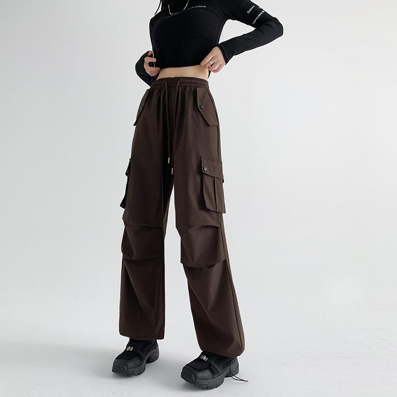 Женские рабочие повседневные брюки прямого покроя с высокой талией. Осень. Новые свободные спортивные брюки с драпировкой и широкими штанинами.