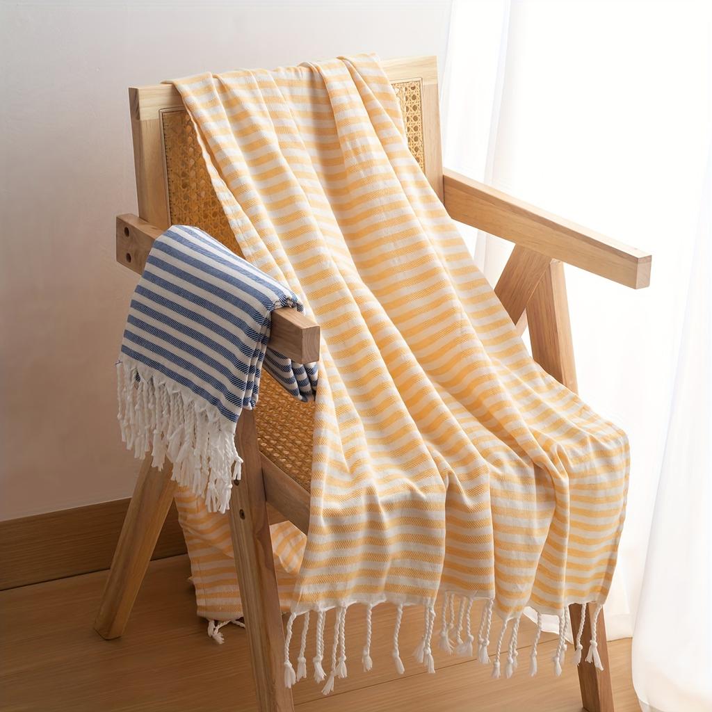 1 шт. Очень большой турецкий пляжный полотенце - в полоску, легкое и быстросохнущее для бассейна, плавания, путешествий и кемпинга, высокая стойкость цвета