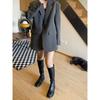 Black Suit Jacket for Women with Unique Korean Design Chic Loose Casual Slimming Autumn Spring Small Suit Top
