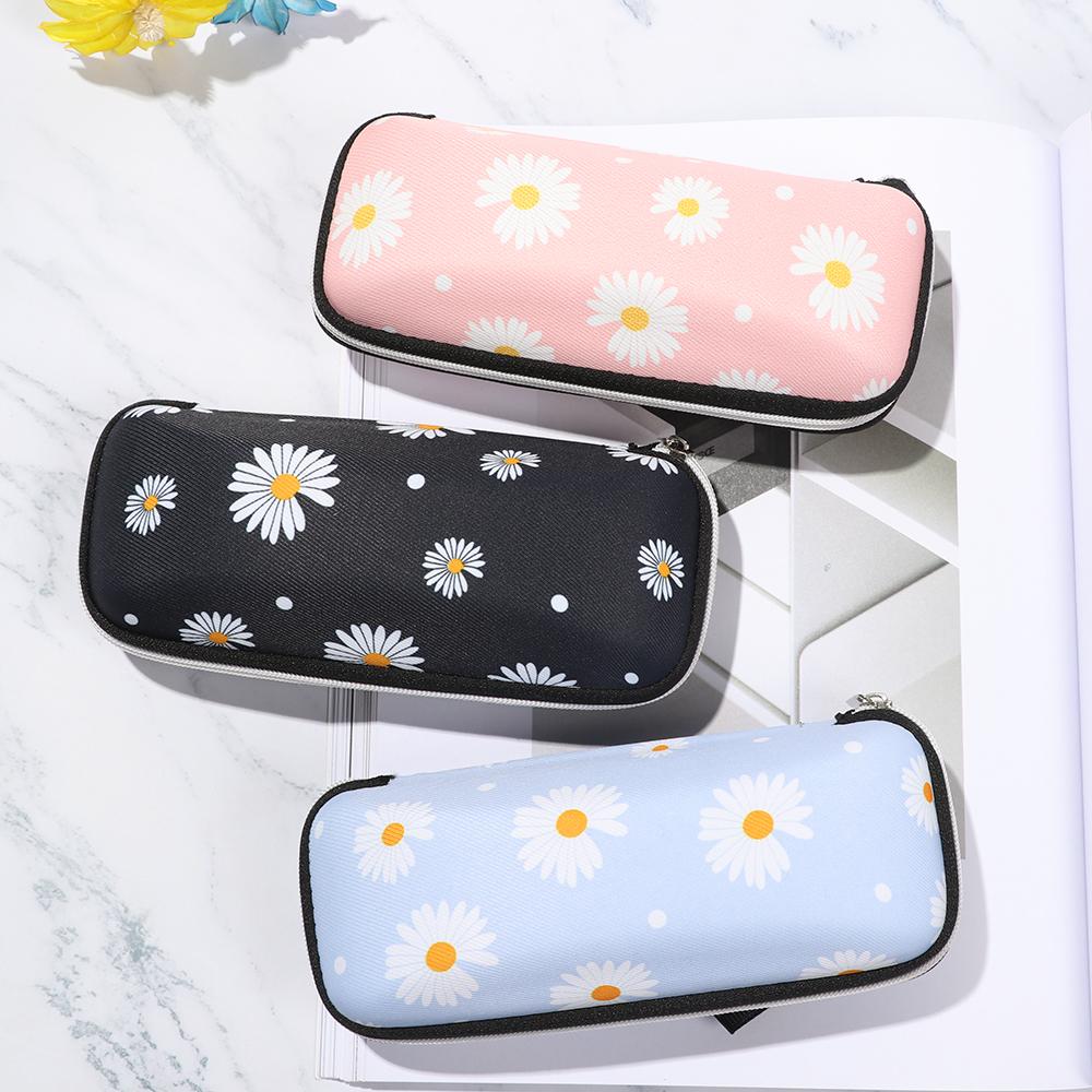 Men EVA Zipper Waterproof Glasses Holder Eyeglasses Case Large Capacity Glasses Box Fresh Daisy