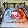 Custom Text Printed Rug Poland Football Non Slip Floor Carpet For Home Room Decor