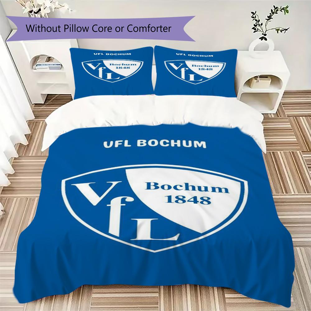 VfL Bochum 1848 Pattern Bedding uilt Set uilt Cover Pillowcase Home Decoration Birthday Gift (1 * duvet cover + 2 * pillowcase  without core)99
