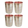 Steel and Copper Glass Tumbler, Drinkware, 250 ML Each, Set of 4