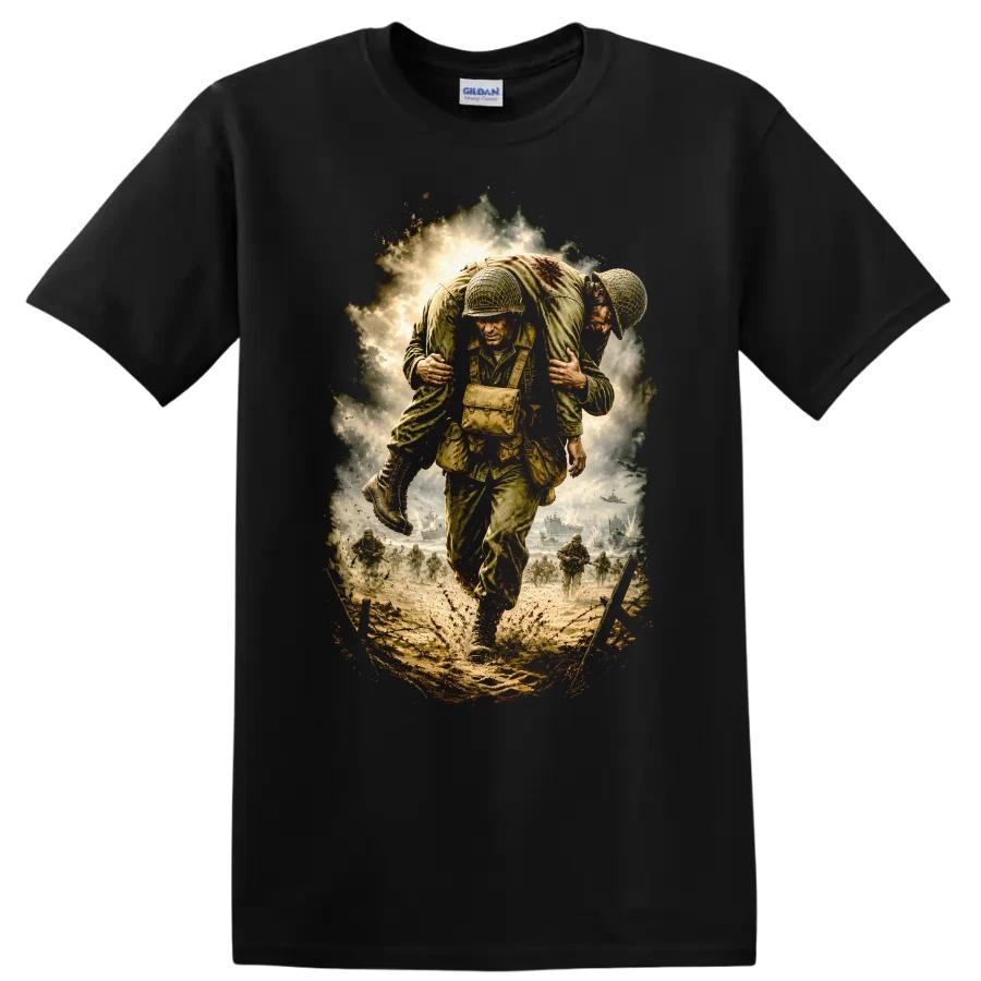 Soldier Rescue T Shirt Military Duty Combat Heroism Adventure Tee