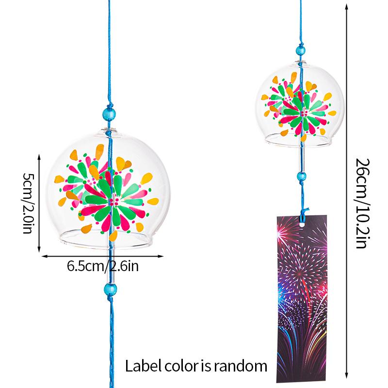 Japanese Wind Chime Sakura Glass Wind Chime Kawaii Room Decor Cherry Blossom Wind Bell Home Door Bell Wall Hanging Outdoor Decor