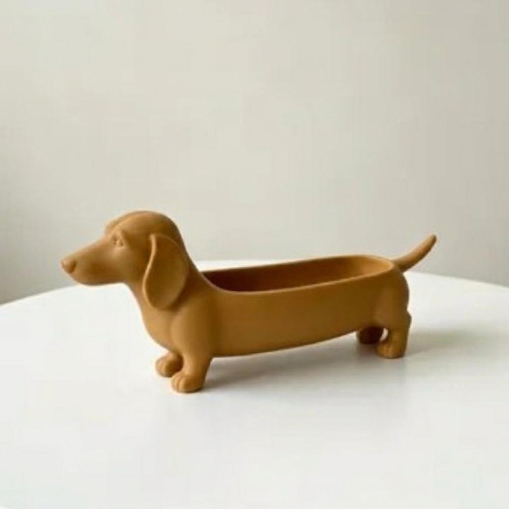 Plastic Dachshund Storage Tray Animal Catchall Tray for Entryway Sausage Dog Planter Home Craft
