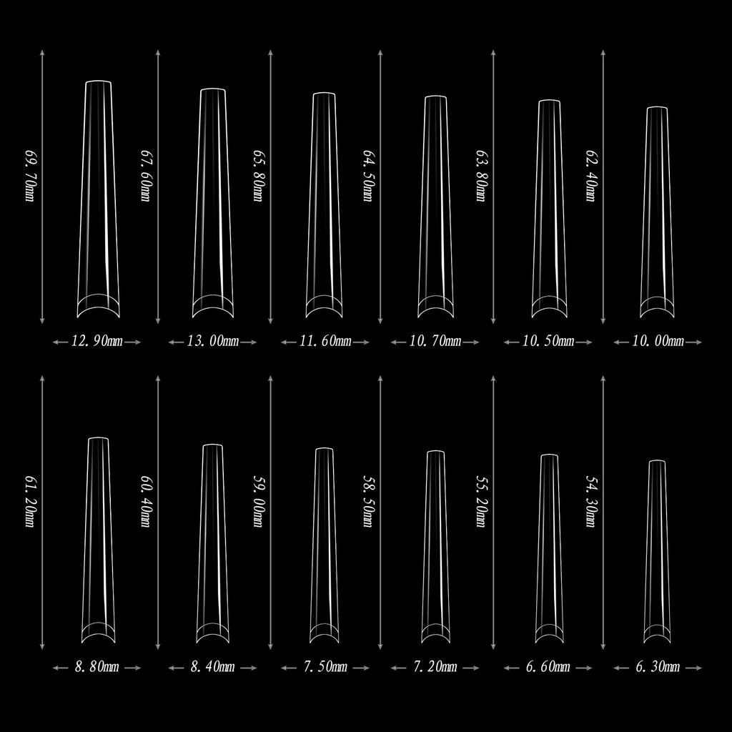 Удлиненные французские ногти, 180 шт., в коробке 5Xl, супер длинные, бесследные, накладные ногти, половинные наклейки, полный, накладной нейл-арт