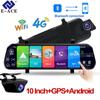 Dash Cam Car Dvr 10 Inch Touch GPS WIFI Android 4G HD 1080P Rear Camera Night Vision Dual Lens Black Box