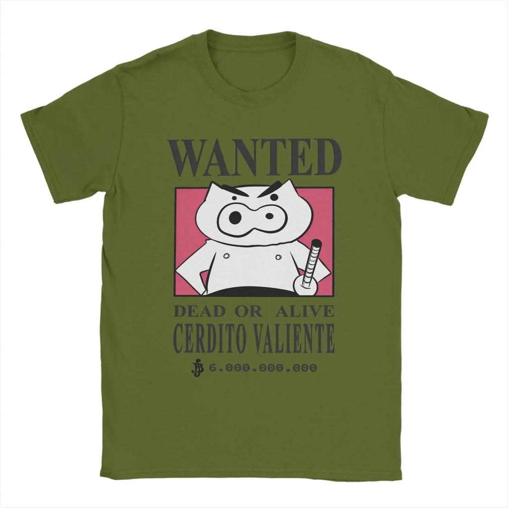 WANTED Brave Pig Crayon Shin-chan T-Shirt for Men Funny Cartoon Novelty 100% Cotton Tees Short Sleeve T Shirt Gift Idea Clothes