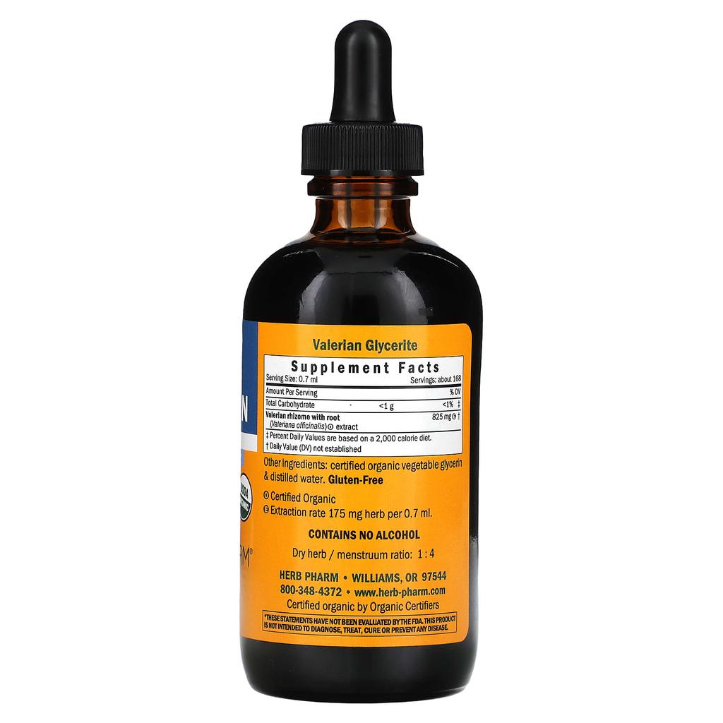 Herb Pharm Валериана, безалкогольная, 4 жидких унции (120 мл)