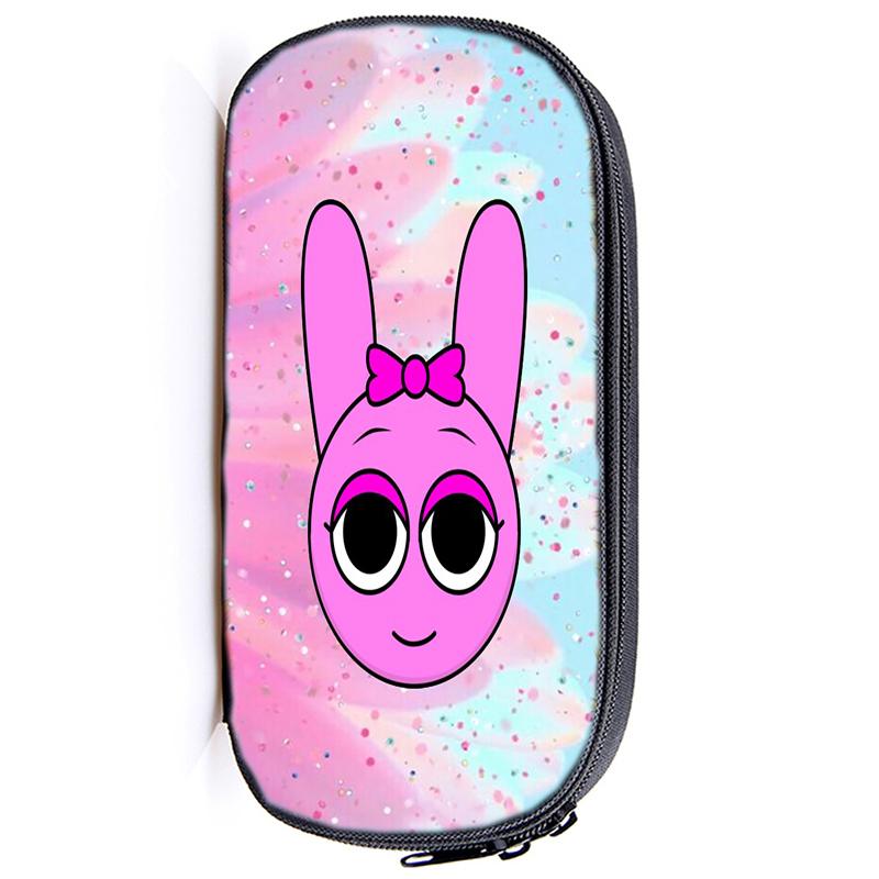 Сумка для хранения ручек Sprunki Incredibox Пенал для детей Многофункциональные косметические принадлежности для учебы Простые канцелярские принадлежности для мальчиков и девочек