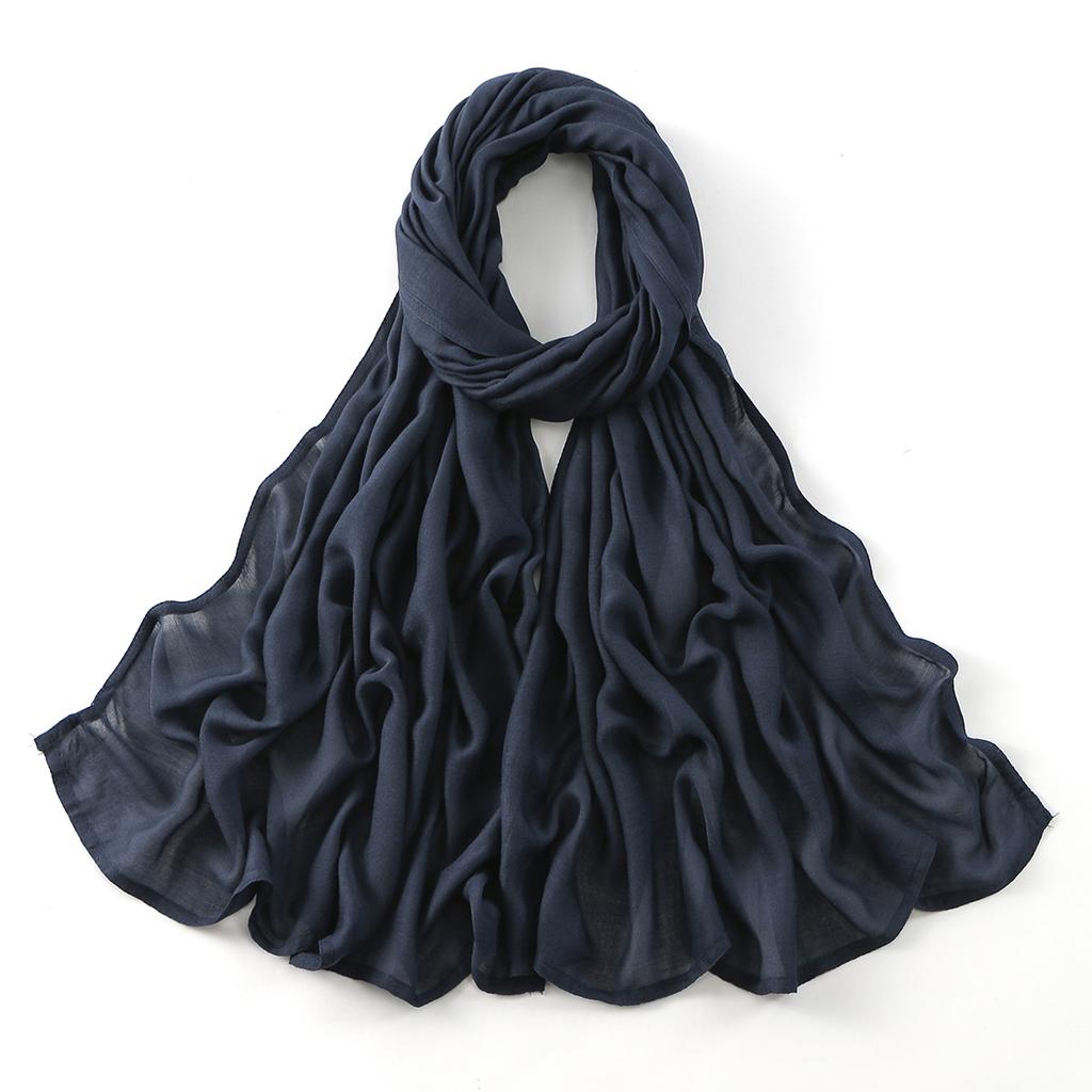 Muslim Modal Hijab Cotton Rayon Scarf for Women Double Stitching Wide Edge Rayon Shawl Islamic Thin Soft Viscose Turban Headband