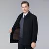 Зимнее кашемировое пальто мужская шерстяная куртка-ветровка средней длины для пап среднего и пожилого возраста