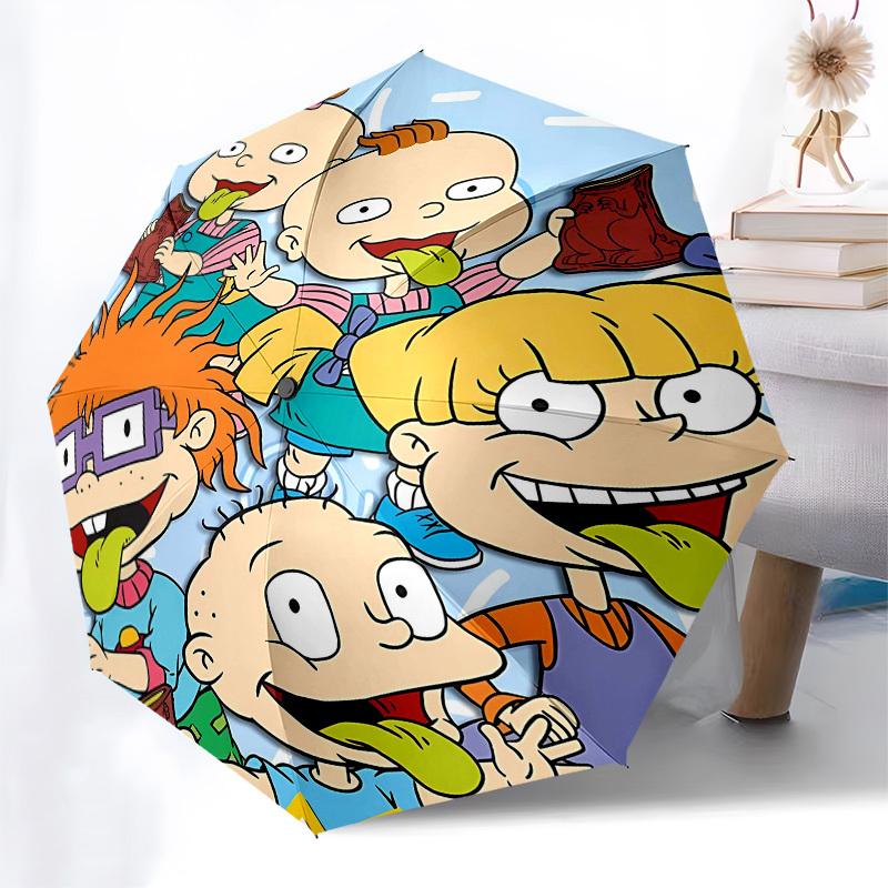 Rugrats, Chuckie- Automatic Opening and Closing, 8-rib Structure Portable Umbrella, Suitable for Men and Women in All Seasons - Perfect Gift