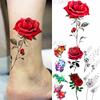 Color Rose Fashion Feet Temporary Tattoos For Women Kids Dandelion Animal Realistic Fake Tattoo Body Art Decoration Tatoos Paper