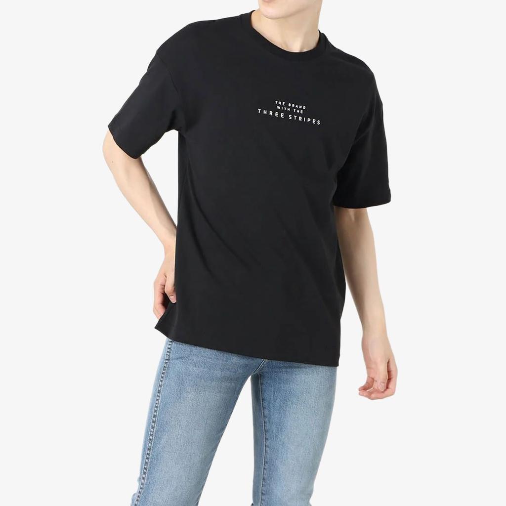 Adidas T Shirts Men's Black Crew Neck Moderate Straight Fit HA3650