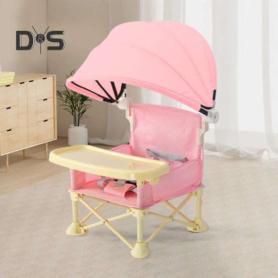 Портативный детский стульчик для кормления, складной стульчик для кемпинга, обеденное сиденье, регулируемый ремень безопасности, многофункциональное сиденье-бустер со съемным подносом и