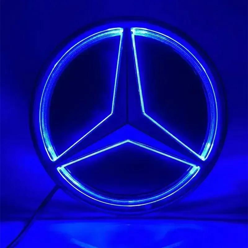 Hot Car Sticker Car Front Grill Logo Light mirror face LED Badge Emblem Luminous Decorative Light For Mercedes Benz W213 E-Class