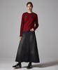 AWESOME STUDIO Flare Maxi Long Denim Skirt Black