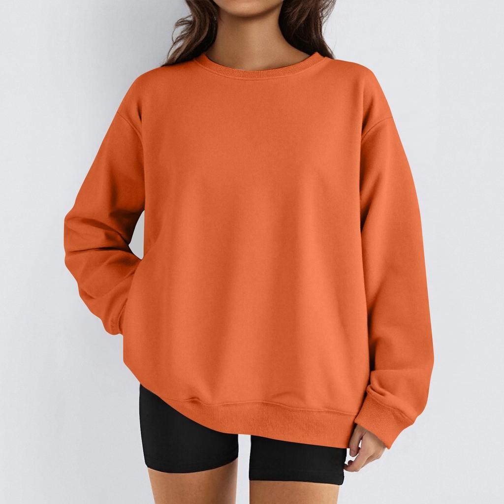 Женские зимние топы, женская толстовка с длинным рукавом, повседневная, с круглым вырезом, свободный крой, флисовые топы Pollover