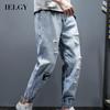 Ripped Jeans Men's New Loose-fitting Overalls Boys Trendy Brand Harlan Nine-point Casual Pants