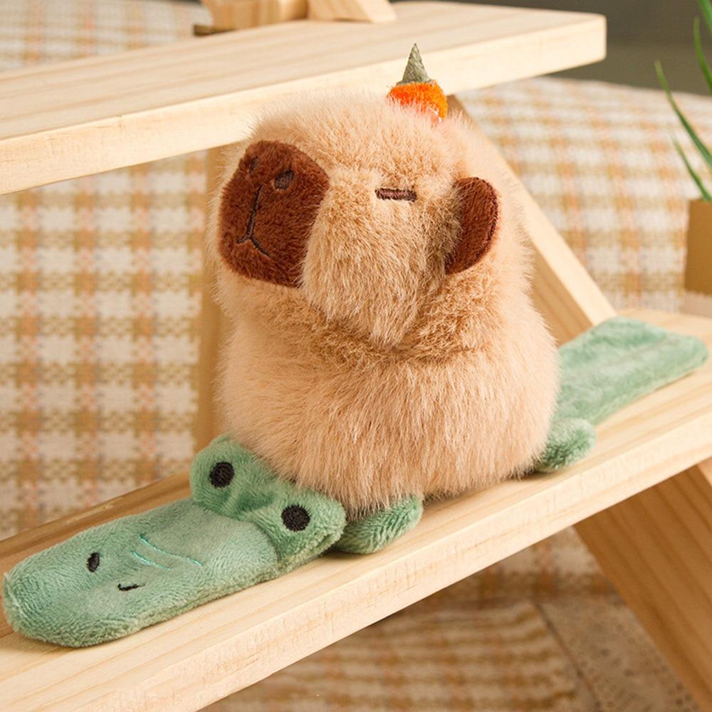 Мягкий браслет-пощечина капибары, плюшевое животное, хлопающее кольцо, забавная интерактивная игрушка для детей, подарок