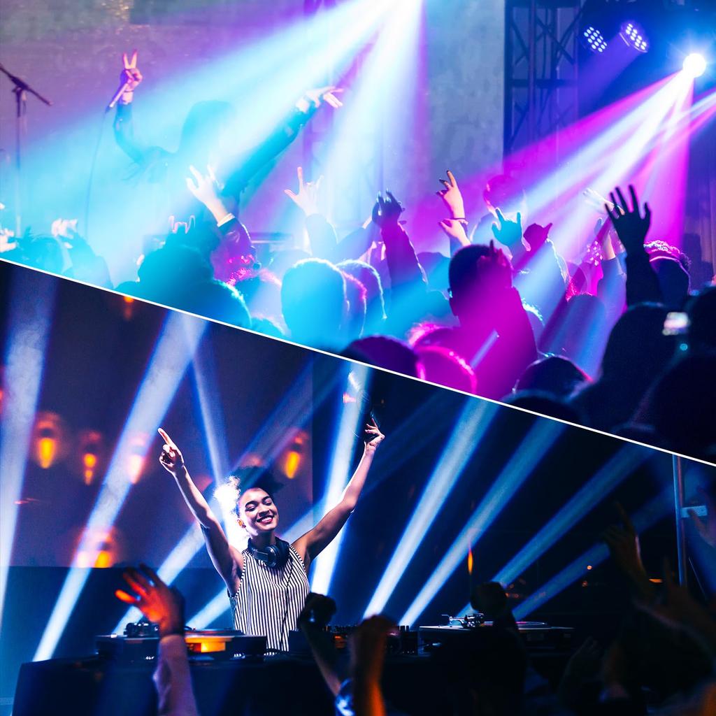 40W LED Moving Headlight RGBW Beam Lighting Stage Light with DMX Sound Activation Auto Mode for Stage DJ Party Bar Wedding Church Christmas Festival