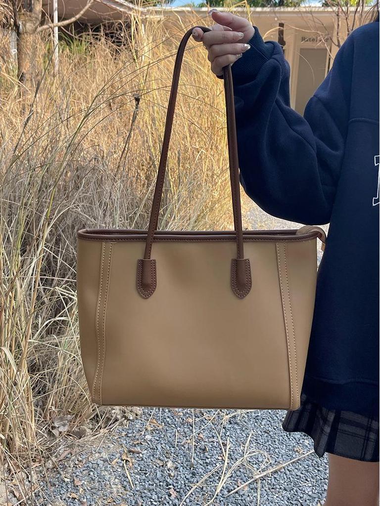 Винтажная женская сумка-тоут большой вместимости 2025 - Модная в корейском стиле, универсальная наплечная сумка для работы