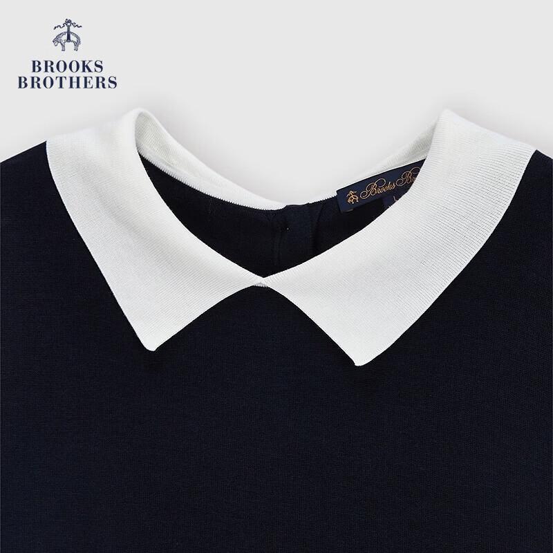 Женский вязаный пуловер Brooks Brothers 2026 с лацканами, коротким рукавом