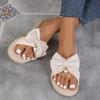 Fashion Women Slippers 2025 Summer New Fashion Bow Flat Shoes for Women Open Toed Casual Beach Flip Flop Female Zapatos De Mujer
