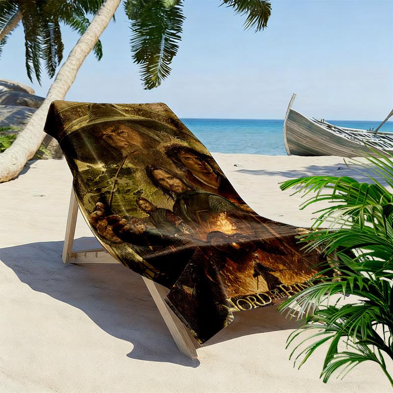 Lord Rings Print Beach Towel, Large Soft Quick Dry Towel for Beach Camping Swimming