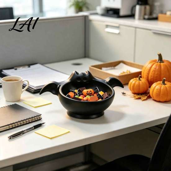 Halloween Candy Bowl Bowl Bat Shape Ceramic Serving Dish Cute Decorative Storage for Sweets Tabletop Decoration Party Snacks And Home Unique Holiday