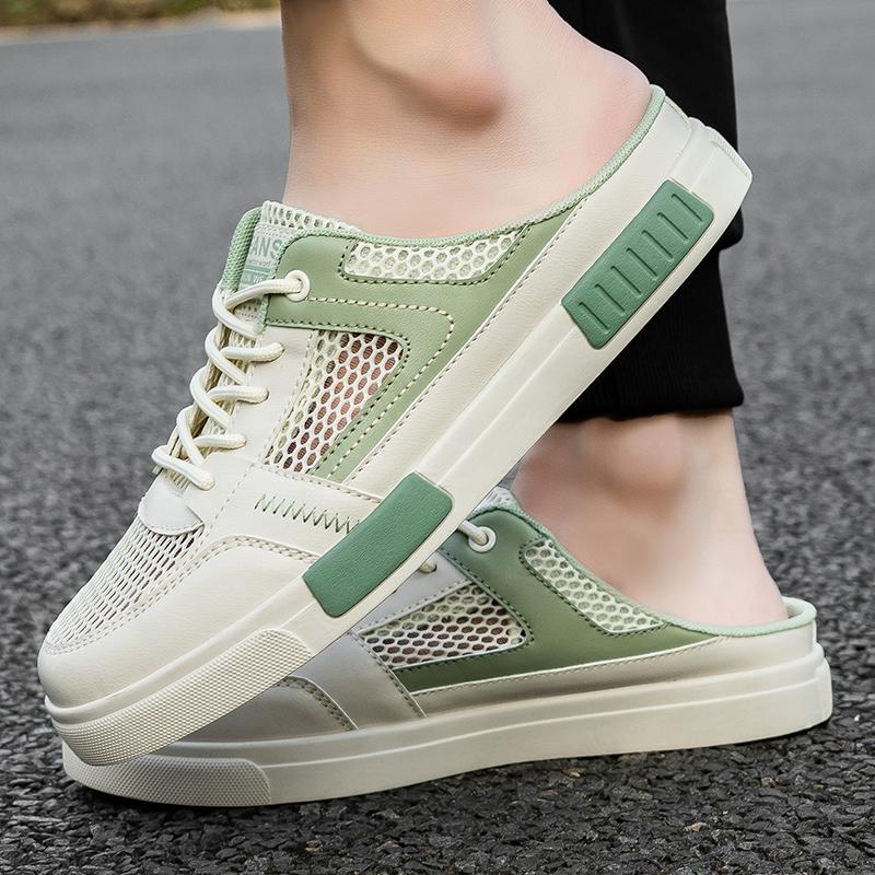 Мужские кроссовки, летние сетчатые дышащие парусиновые туфли, кроссовки, мужские сетчатые лоферы без шнуровки, мужская повседневная прогулочная обувь