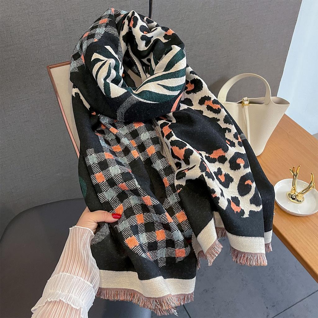 Women Winter Cashmere Scarf Warm Thicken Shawl Outdoor Fashion Tassels Pashmina Blanket Lady Wrap Windproof Scarves 60 Color