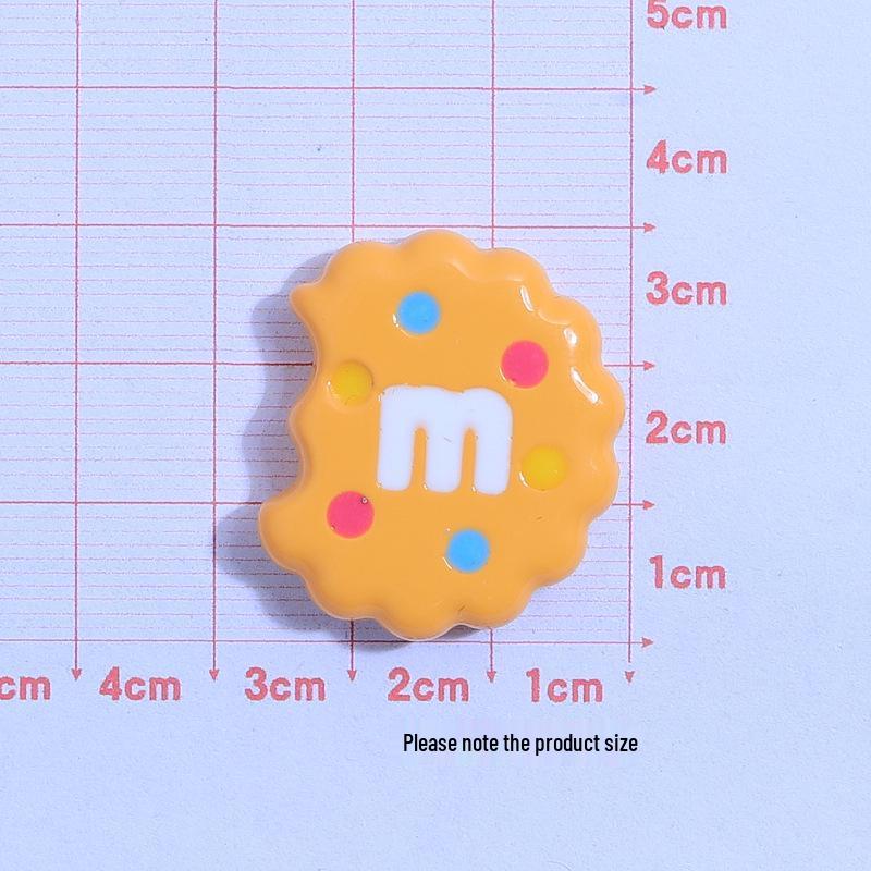 Handmade Colorful M Cookie Toy Ornaments: Creative DIY Kit with Cream Glue & Resin Accessories
