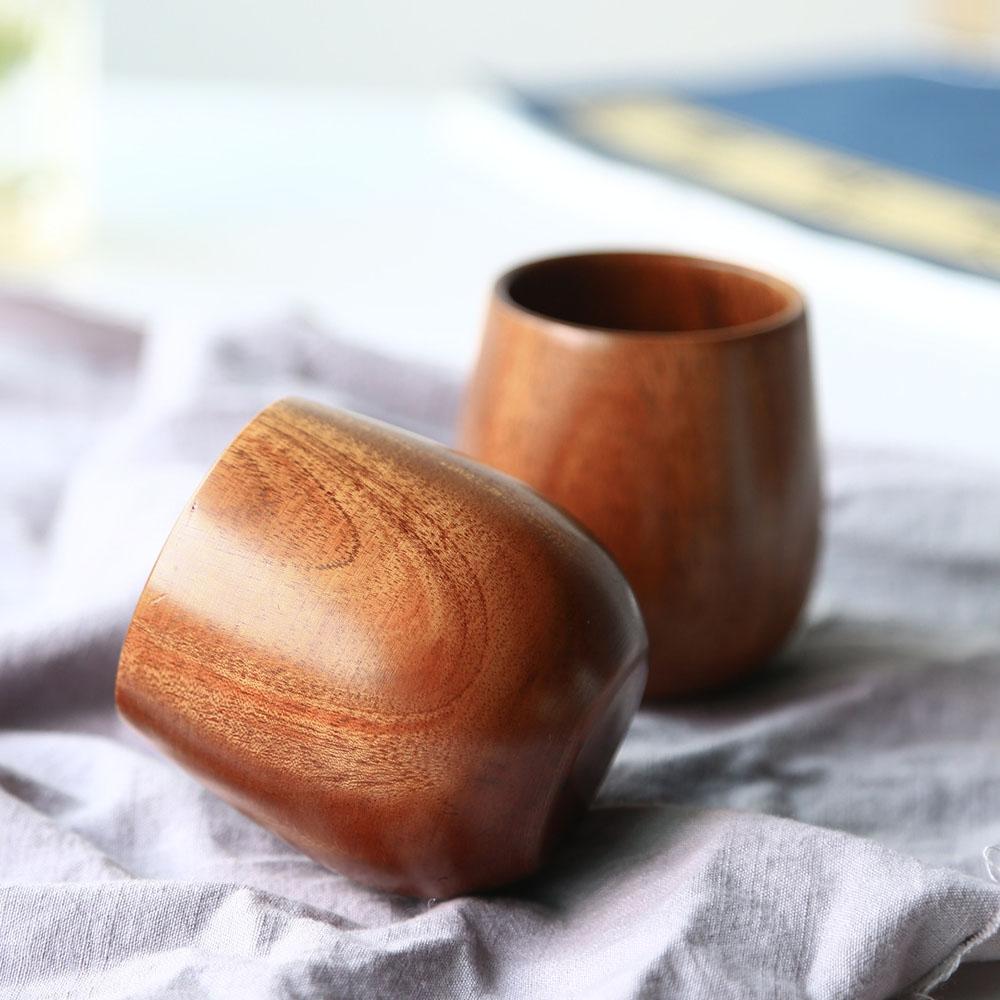 2025 Новая маленькая чашка для живота Модные деревянные чашки Креативная деревянная чашка для питья Европейская изолированная кофейная чашка