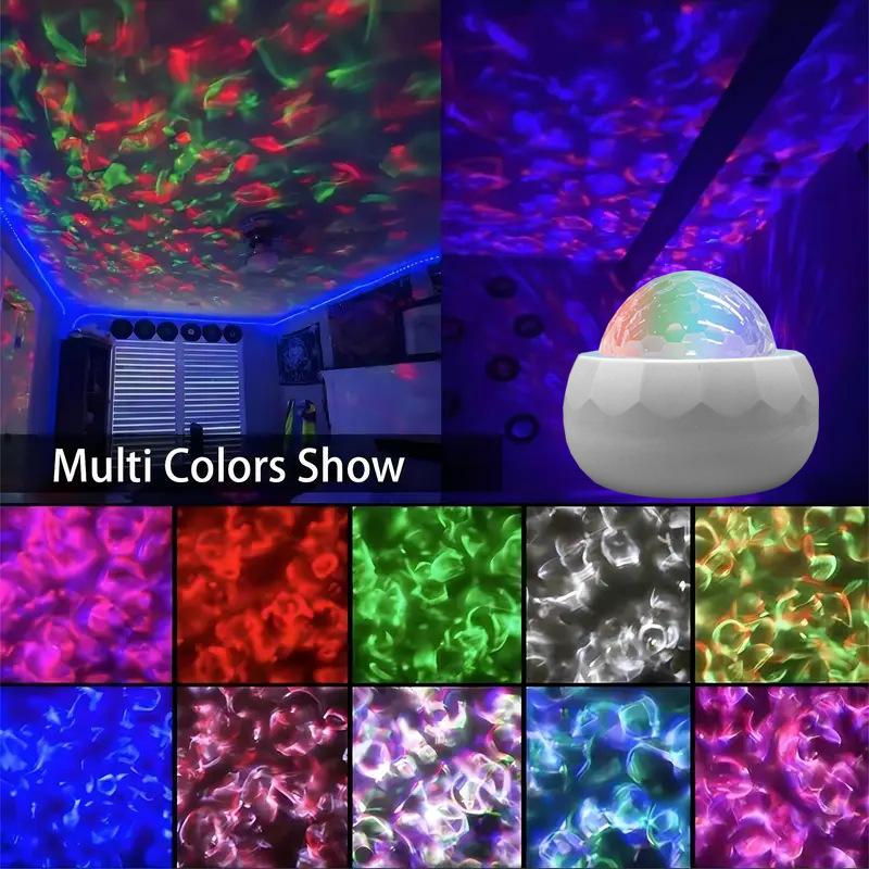 1 шт. Красочный проекционный светильник с эффектом ряби на воде, Симфонический окружающий свет, Декоративный ночник с USB